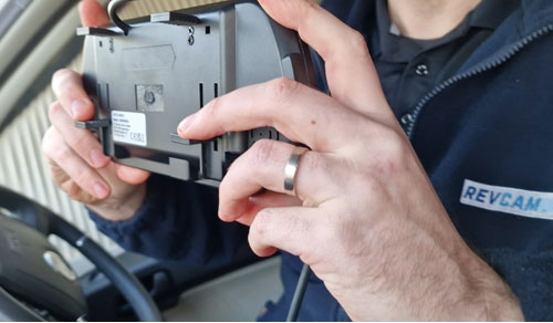 Clip-over rear view interior mirror monitor