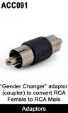 ACC091 - M / M RCA Phono Adaptor to convert female in to male