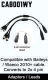CAB001WY - Adaptor to convert Baileys Motorhomes / Waeco's 2010+ grey pre-fit cable to 2x4 pin aviation