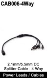 CAB006-4way - 2.1mm DC Splitter Cable - Turns 1 DC plug in to 4 DC Plugs