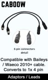CAB00W - Adaptor to convert Baileys Motorhomes / Waeco's 2010+ grey pre-fit cable to 1x4 pin aviation