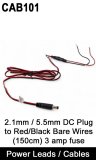 CAB101 - 3 amp in-line fuse 2.1mm / 5.5mm DC Power Lead
