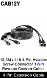 CAB12Y - Twin 4 Pin Extension Cable for two reversing / rear view cameras - 12.5M / 41FT
