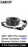 CAB15Y - Twin 4 Pin Extension Cable for two reversing / rear view cameras - 15M / 49.2FT