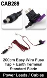 CAB289 - Standard Blade Fuse Tap / Piggyback fuse holder - Easy wire with 2.1mm DC plug for monitor cabling