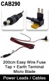 CAB290 - Micro Blade Fuse Tap / Piggyback fuse holder - Easy wire with 2.1mm DC plug for monitor cabling