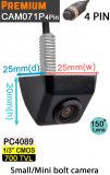 CAM071P - bolt to number plate light reversing camera - 1/3" 600TVL Premium CMOS sensor - 4 pin connector