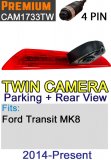 Ford Transit Mk8 (2014+) brake light rear view  + reversing camera - CAM1733TW