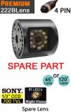 Replacement Spare Lens for Black twin lens Camera - Choice of 45° rear view or 120° reversing camera - Sony 1/3" 700TVL CCD sensor - 4 pin connectors - CAM222BLens