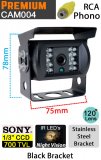 CAM004 - Black bracket camera - Sony 1/3" 700TVL CCD sensor - RCA/Phono connector