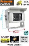 CAM062 - White bracket reverse camera - Sony 1/3" 700TVL CCD sensor - RCA/Phono connector