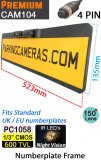CAM104 - numberplate frame camera - 1/3" 600TVL Premium CMOS sensor - 4 pin connector
