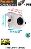 CAM529-4Pin - Mini white camera - PC4089 700TVL sensor - 4 pin connector