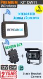 DW11 - Wireless kit with 5" monitor with built-in aerial + black bracket reverse camera + sender box