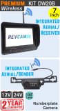 DW20B - Wireless kit with 7" monitor with built-in aerial + numberplate camera with built-in aerial