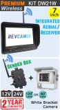 DW21W - Wireless kit with 7" monitor with built-in aerial + white bracket camera + sender box