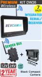 DW26 - Wireless kit with 7" monitor with built-in aerial + compact black bracket camera + sender box