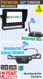DW50B - Wireless kit with 5" dash monitor + receiver box + numberplate camera with built-in aerial
