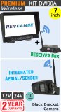 DW60A - Wireless kit with 7" dash monitor + receiver box + black bracket camera with built-in aerial