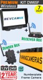 DW65F - Wireless kit with 7" dash monitor + receiver box + numberplate frame camera + sender box