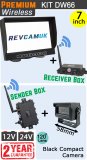 DW66 - Wireless kit with 7" dash monitor + receiver box  + compact black bracket camera + sender box