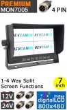 7" Split-Screen Monitor for Reversing/ Rear View Cameras | MON7005