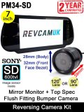 7" Mirror Monitor and Sony image sensor Flush Bumper/Bullet Reversing Camera Kit | PM34-SD