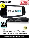 7" Mirror Monitor + Number Plate Reversing Camera Kit | PM35-SD