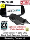 7" Mirror Monitor and Black Sony CCD Roof Overhang Reversing Camera Kit | PM37