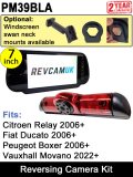 PM39BLA: Brake Light Reversing Camera Kit with 7" Hi-Res Mirror Monitor for Ducato/Relay/Boxer (2006-Present), and Vauxhall Movano (2022+)