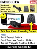 Ford Transit 2014+ Twin Lens Brake Light Reversing + Rear view Camera Kit with 7" Mirror Monitor | PM39BLCTW