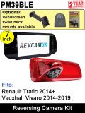 PM39BLE: 700TVL Brake Light Reversing Camera Kit with 7" Hi-Res Mirror Monitor for Vivaro 2014-2019 and Trafic 2014-Present
