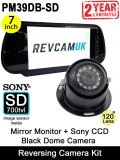 7" Mirror Monitor + Black Sony CCD Dome Reversing Camera Kit | PM39DB-SD