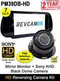 7" Mirror Monitor + Black Sony AHD Dome High Definition Reversing Camera System | PM39DB-HD