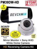7" Mirror Monitor + White Sony AHD Dome High Definition Reversing Camera System | PM39DW-HD