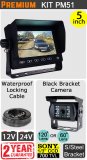 PM51 - Kit with 5" dash monitor + cable + black Sony CCD bracket reversing camera