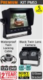 PM53 - Kit with 5" dash monitor + cable + Sony CCD twin black twin bracket reversing + rearview camera