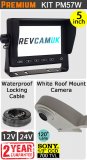 PM57W - Kit with 5" dash monitor + cable + Sony CCD white roof/sharkfin reversing camera