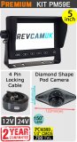 PM59E - Kit with 5" dash monitor + black diamond shape rear reverse camera kit