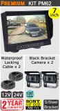 PM62 - Kit with 7" dash monitor + 2x cables + 2x black Sony CCD bracket reversing/general use camera