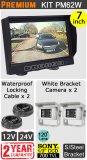 PM62W - Kit with 7" dash monitor + 2x cables + 2x white Sony CCD bracket reversing/general use camera