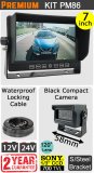 PM86 - Kit with 7" heavy-duty dash monitor + cable + Sony CCD compact black bracket reversing camera