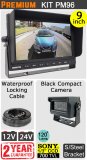 PM96 - Kit with 9" heavy-duty dash monitor + cable + Sony CCD compact black bracket reversing camera