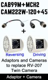 RV207 compatible adaptor + driving camera bundle | CAB99M+MCh2+CAM222W-120+45