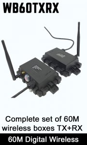 WB60TXRX - Digital wireless bridge complete set - Transmitter (TX) + Receiver (RX) - 60M Version