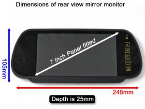 7" Mirror Monitor and Behind Number Plate Bracket Reversing Camera Kit | PM35H