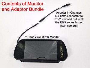 7" Mirror Monitor + Adaptor I - Replacement screen compatible with some Swift / Autotrail / Bessacarr motorhomes