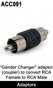 ACC091 - M / M RCA Phono Adaptor to convert female in to male