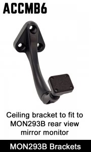 Ceiling Mount Swan neck bracket for non clip-over mirror monitors with 4 screw hole mounting - ACCMB6
