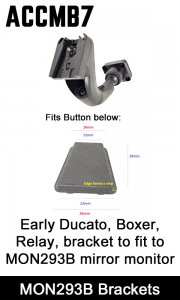 Earlier Ducato/Relay/Boxer van* Swan neck bracket for non clip-over mirror monitors - ACCMB7 *check mounting on vehicle 1st